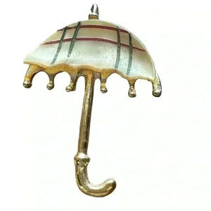 Vintage Faux Mother of Pearl Umbrella Brooch